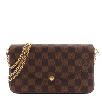 Louis Vuitto Félicie Pochette Damier Ebene Canvas Bag