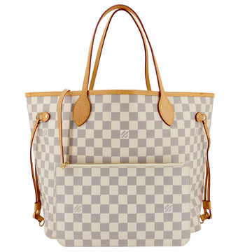 Louis Vuitto Neverfull MM Damier Azur Canvas with Pouch
