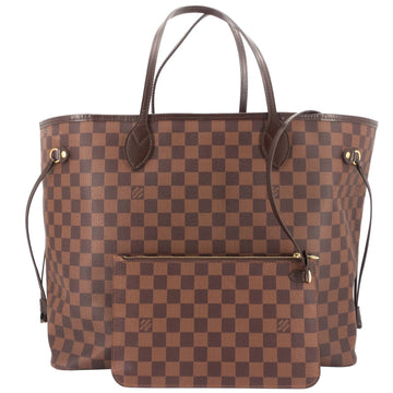 Louis Vuitto Neverfull GM Damier Ebene Canvas Bag with Pouch