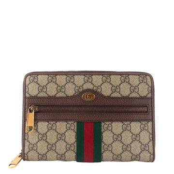 Gucci Ophidia Web CS Coated Canvas Double Zip Crossbody