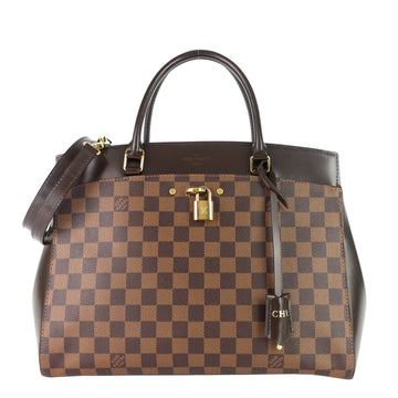 Louis Vuitto Rivoli MM Damier Ebene Canvas Tote Bag