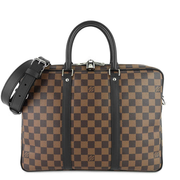 Louis Vuitto Porte-Documents Voyage PM Damier Ebene Canvas Briefcase Bag