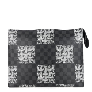 Louis Vuitto Pochette Voyage Rope Damier Graphite Canvas Clutch Bag