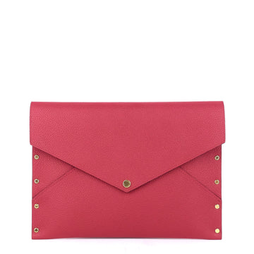 Louis Vuitto Enveloppe MM Rivets Grained Leather Clutch Bag