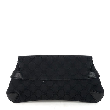 Gucci CS Canvas Horsebit Chain Clutch Bag