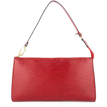 Louis Vuitto Pochette Accessoires Red Epi Leather Handbag