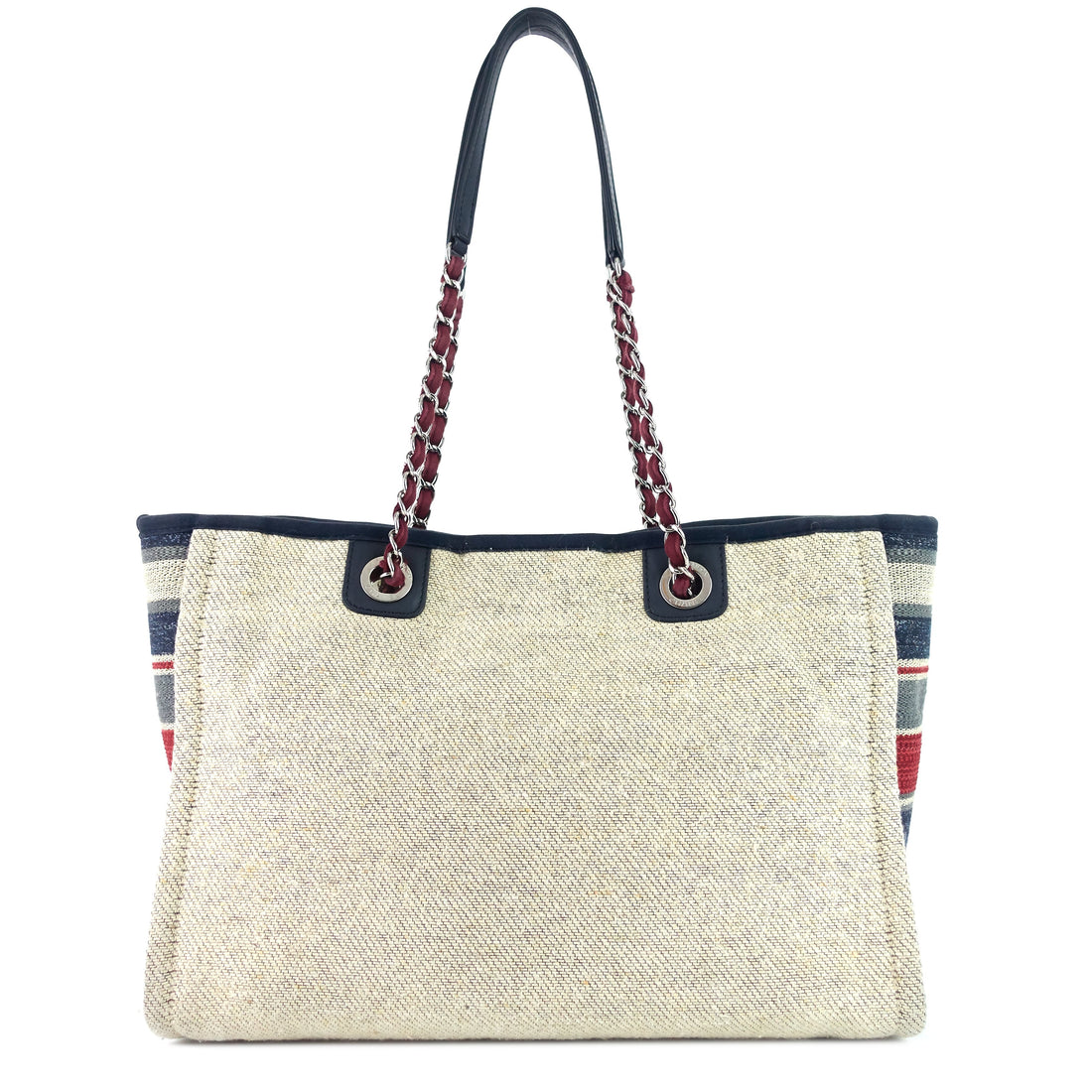 Chanel Deauville Small Canvas Shopping Tote Bag