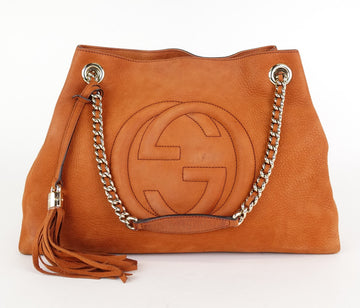 Gucci Soho Chain Strap Nubuck Leather Handbag