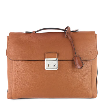 Louis Vuitto Serviette Dorian Taurillon Leather Briefcase Bag