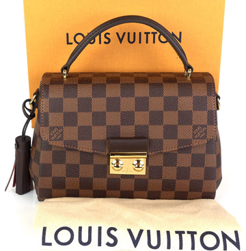 Louis Vuitto Croisette Damier Ebene Canvas Handbag with Strap