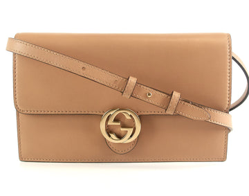 Gucci Leather CS Logo Wallet with Strap