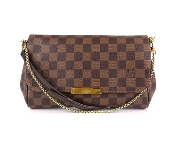 Louis Vuitto Favorite MM Damier Ebene Canvas Handbag with Strap