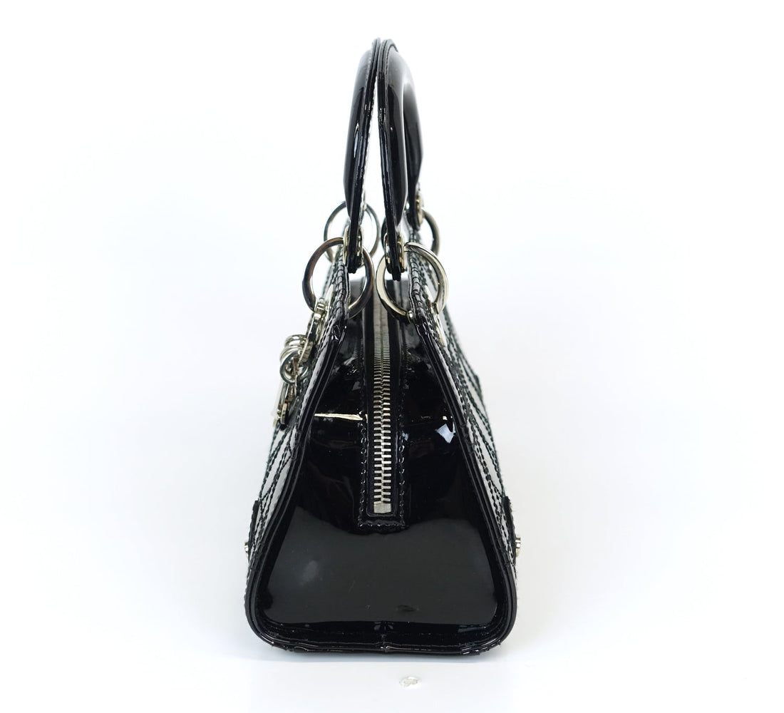 East West Cannage Patent Leather Bag