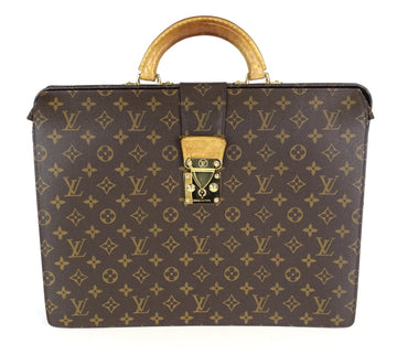 Louis Vuitto Serviette Fermoir Monogram Canvas Briefcase Bag