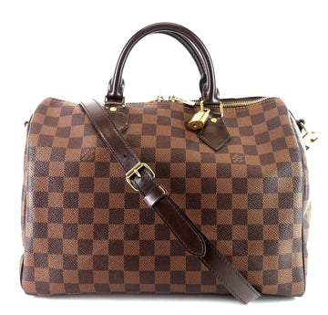 Louis Vuitto Speedy 30 Bandouliere Damier Ebene Canvas Bag