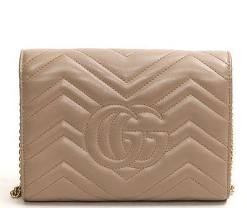 Gucci CS Marmont Matelasse Leather Wallet on a Chain Bag