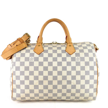 Louis Vuitto Speedy 30 Bandouliere Damier Azur Canvas Bag