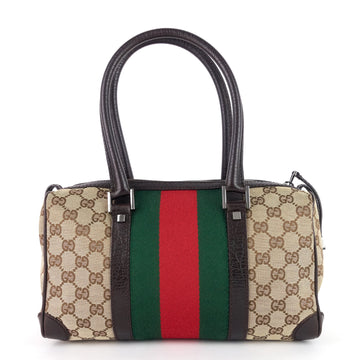 Gucci Vintage Small CS Canvas Boston Bag