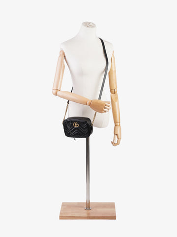 Gucci CS Marmont Black Matelasse Leather Mini