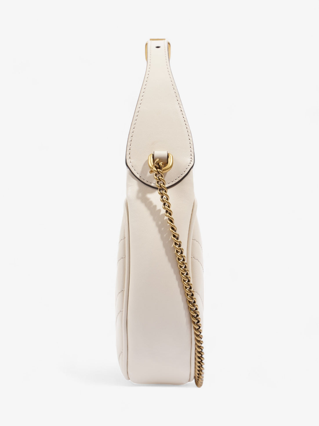 Gucci CS Marmont Shoulder Bag White Matelasse Leather Mini
