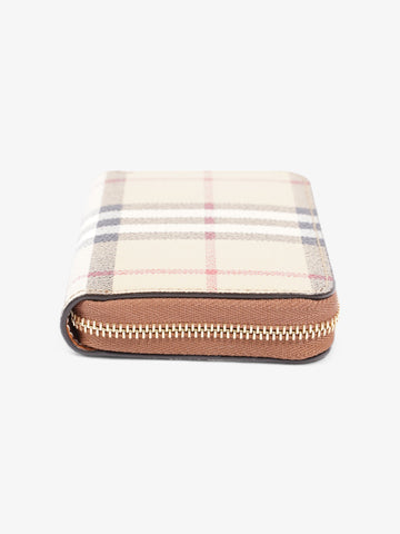 Burberry Small Check Zip Wallet Archive Beige Coated Canvas