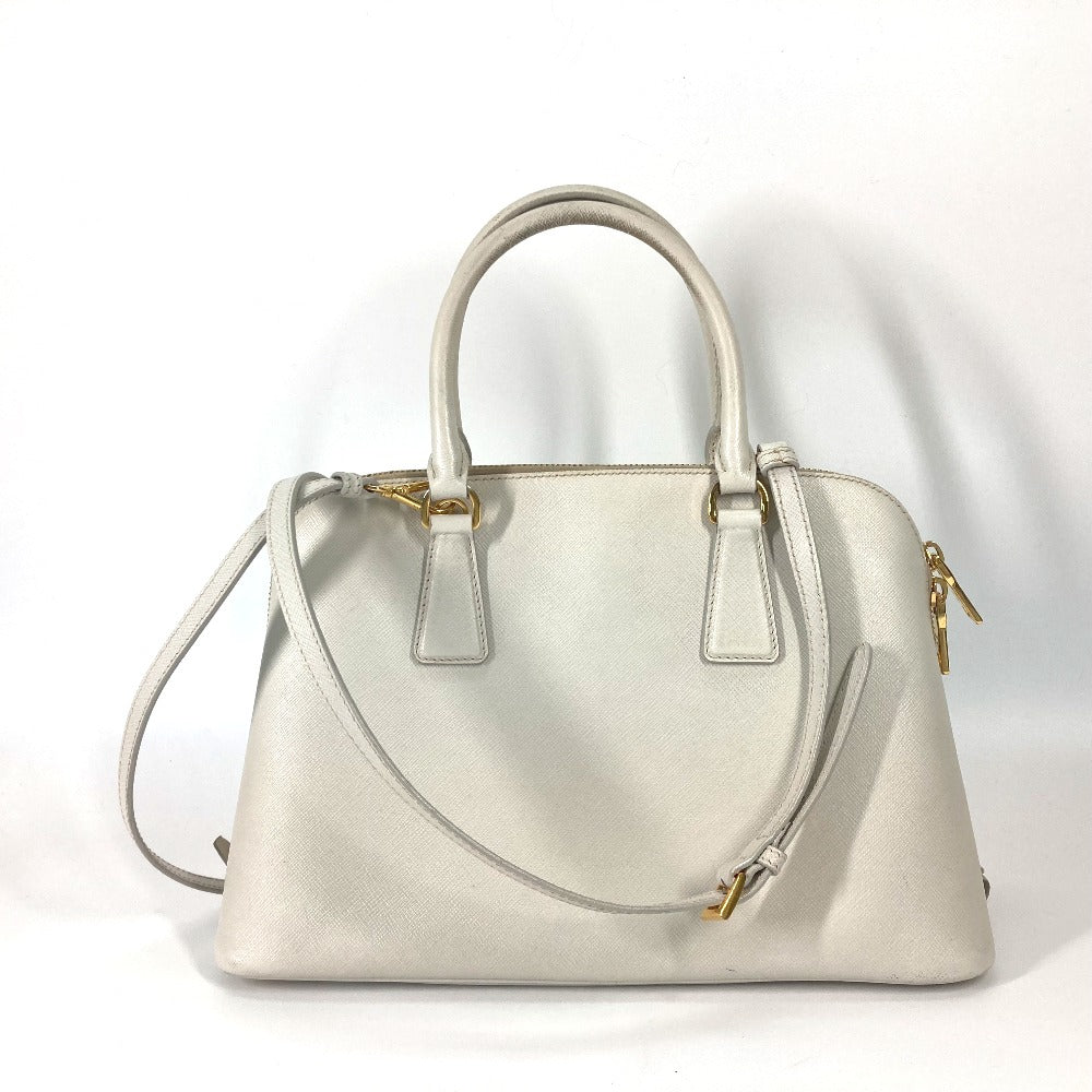 PRADA Handbag BL0837 Safiano leather white Triangle logo plate SAFFIANO LUX Women Used