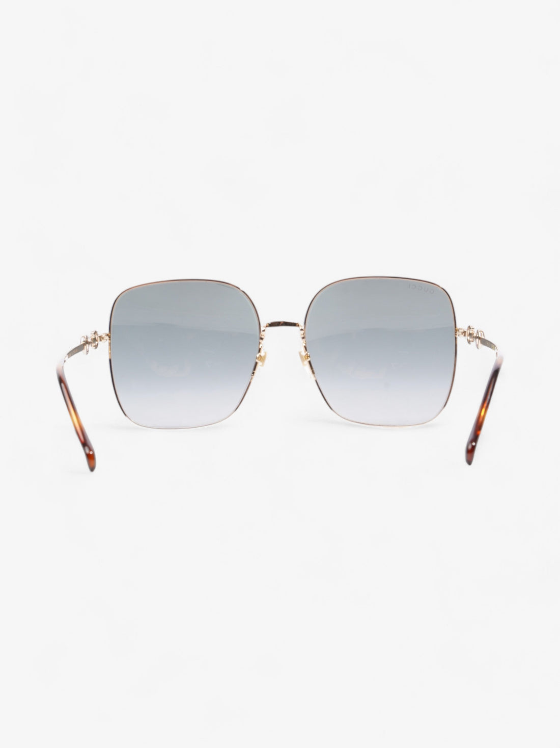 Gucci Square Framed Sunglasses Gold Acetate 140mm