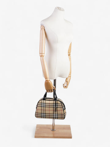 Burberry Top Handle Bag Nova Check / Black Canvas