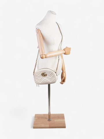 Gucci CS Marmont White Matelasse Leather Small