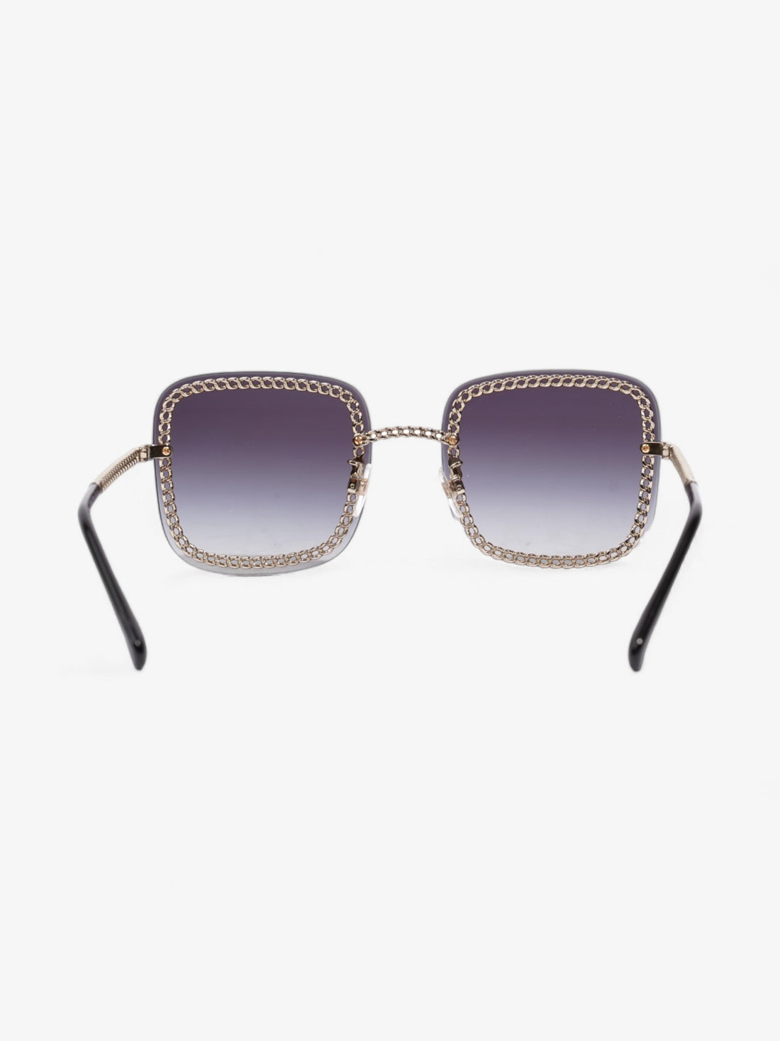 Chanel Square Sunglasses Black / Gold Base Metal 140mm