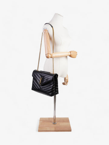Saint Laurent Lou Lou Black Calfskin Leather Medium