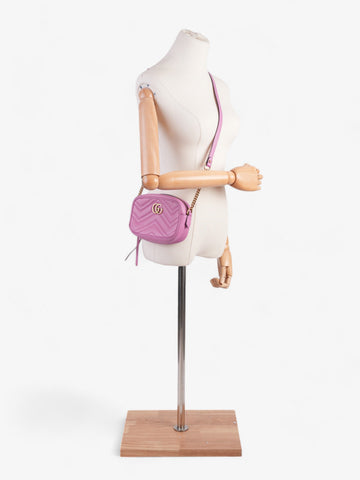 Gucci CS Marmont Camera Pink Matelasse Leather Mini