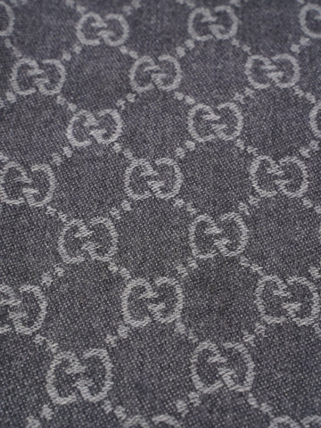 Gucci CS Jacquard Scarf Grey Wool