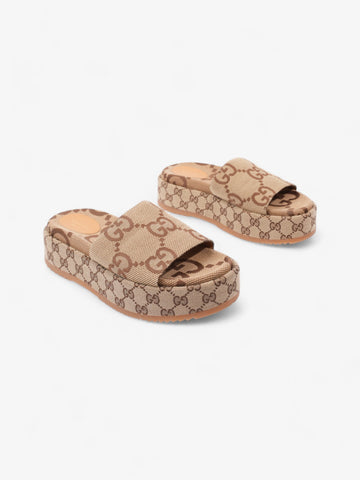 Gucci CS Platform Slides Beige  Canvas EU 39.5 UK 6.5