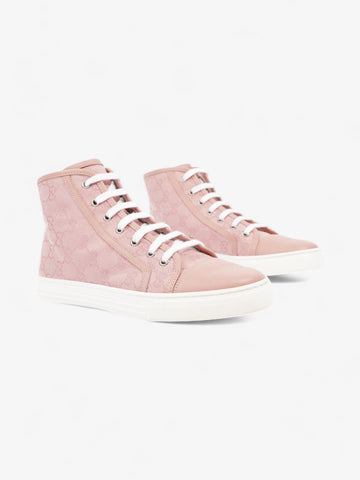 Gucci CS Monogram High-Top Sneakers Pink / White Canvas EU 38 UK 5