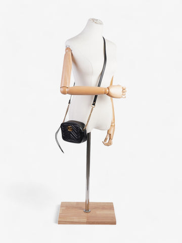 Gucci CS Marmont Shoulder Bag Black Matelasse Leather Mini