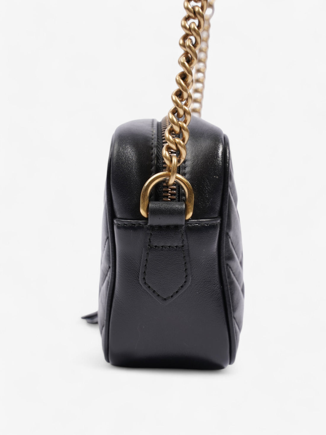 Gucci CS Marmont Shoulder Bag Black Matelasse Leather Mini