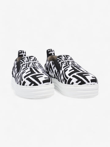 Fendi Rise Slip On White / Black Cotton EU 38 UK 5