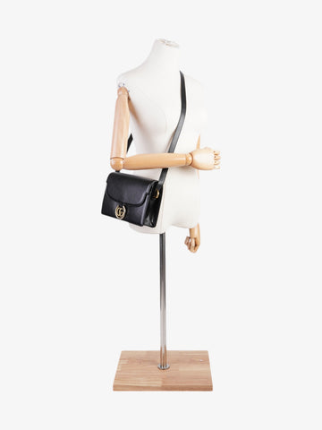 Gucci Torchon CS Ring Black Calfskin Leather Small
