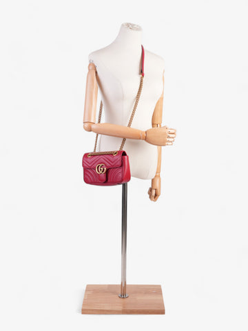 Gucci CS Marmont Red Matelasse Leather Mini