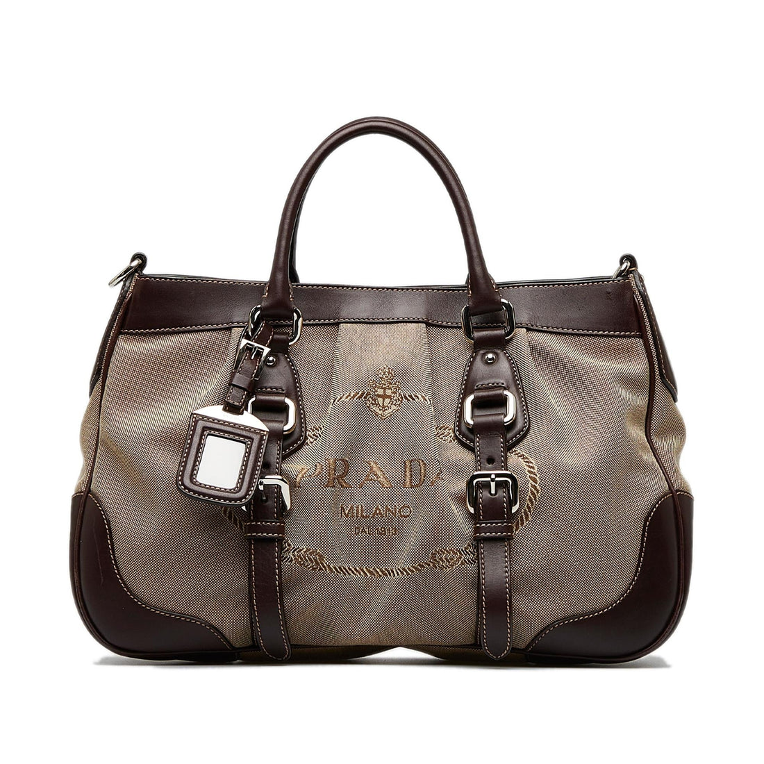 Prada Canapa Logo Satchel (SHG-kzH3WZ)