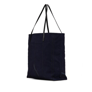 Prada Denim Mistolino Vitello Logo Tote