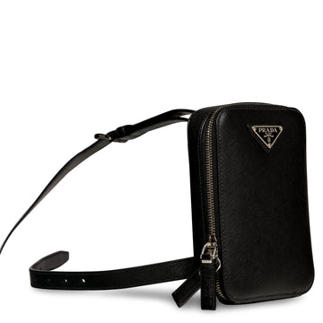 Prada Logo Plaque Saffiano Harness