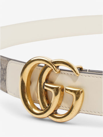 Gucci CS Blet Beige  / White Coated Canvas