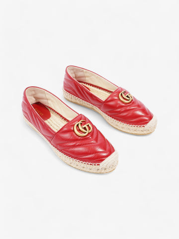 Gucci CS Marmont Espadrilles Red Leather EU 38 UK 5
