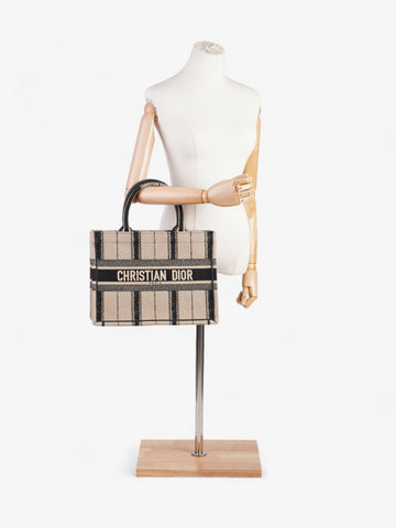 Christian Dior Book Tote Beige / Black Canvas Medium