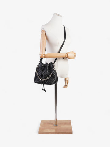 Saint Laurent Emmanuelle Bucket Bag Black Calfskin Leather Medium
