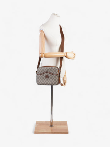 Gucci Messenger Bag with Double G CS Supreme / Brown Coated Canvas Small