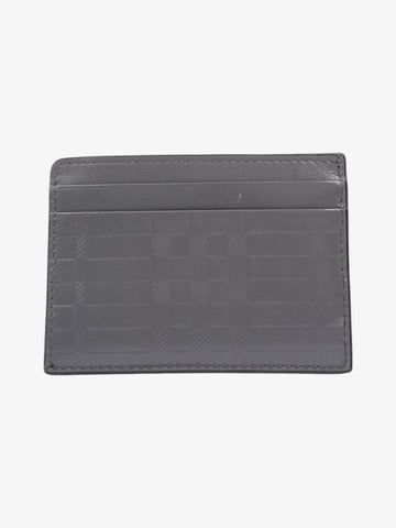 Burberry Embossed Card holder Grey Embossed Leather