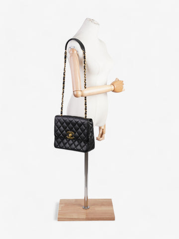 Chanel Square CC Flap Black Caviar Leather Large
